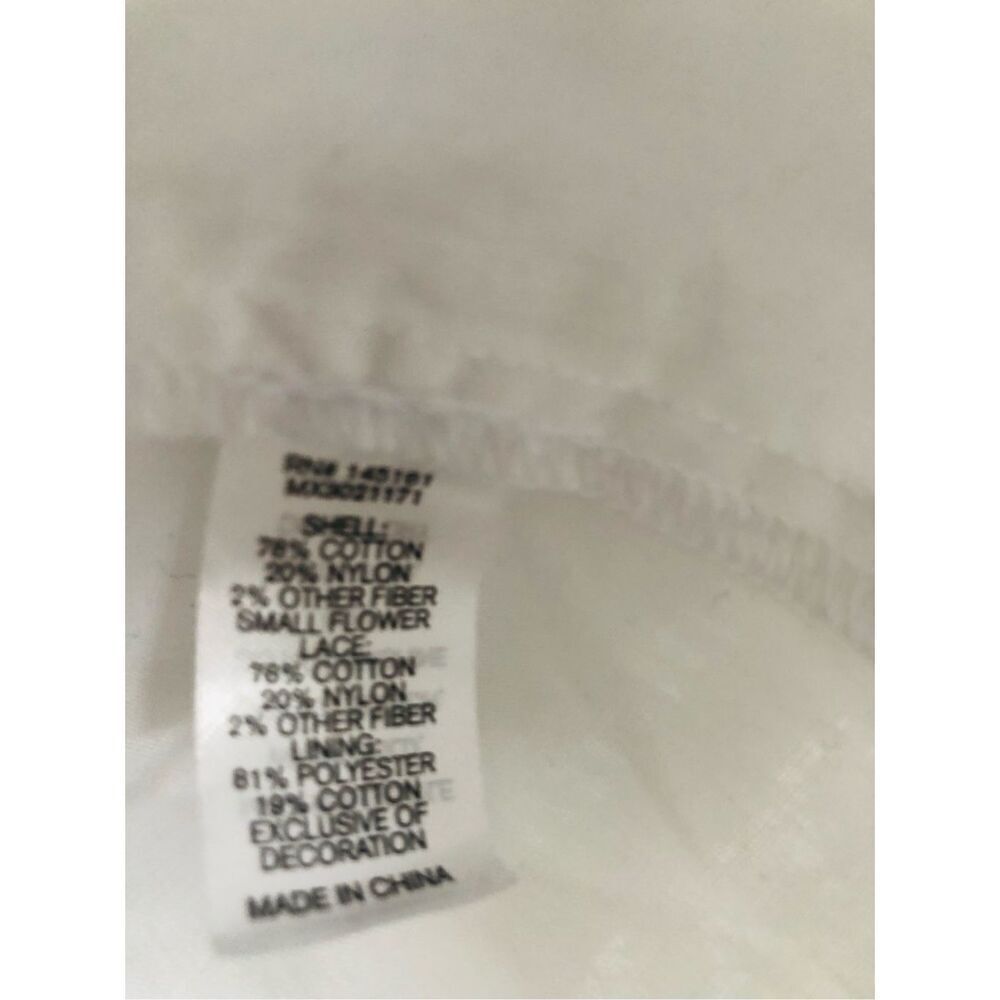White lace C women’s dress lined size M extra back long zipper round neck - Picture 7 of 9
